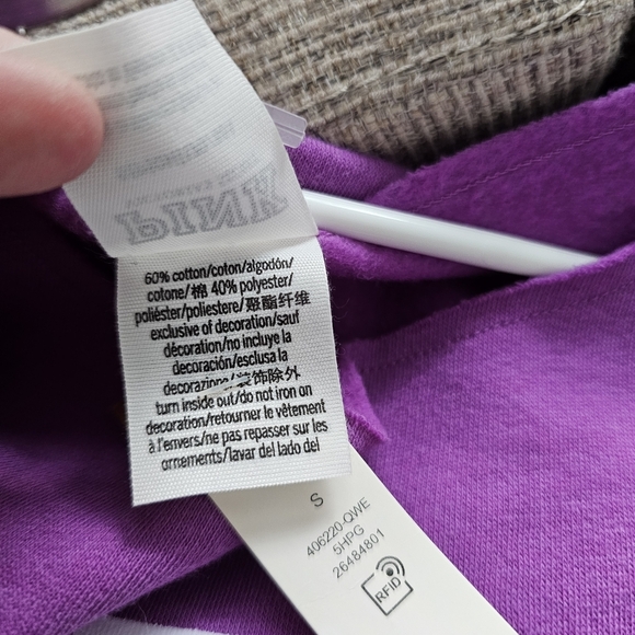 PINK Fleece Cropped Sweatshirt - Picture 7 of 7